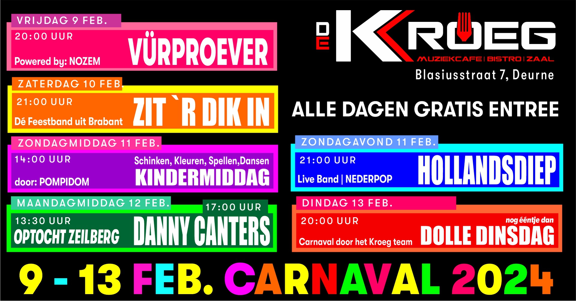 Carnaval 2024 9-13 Februari